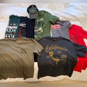 TWO 5.11 Tactical Medium Men’s shirts & FIVE Grunts Style Medium Men’s shirts.